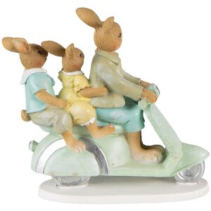 Clayre & Eef 6PR3845 Décoration Lapin 17x7x15 cm Vert - Marron