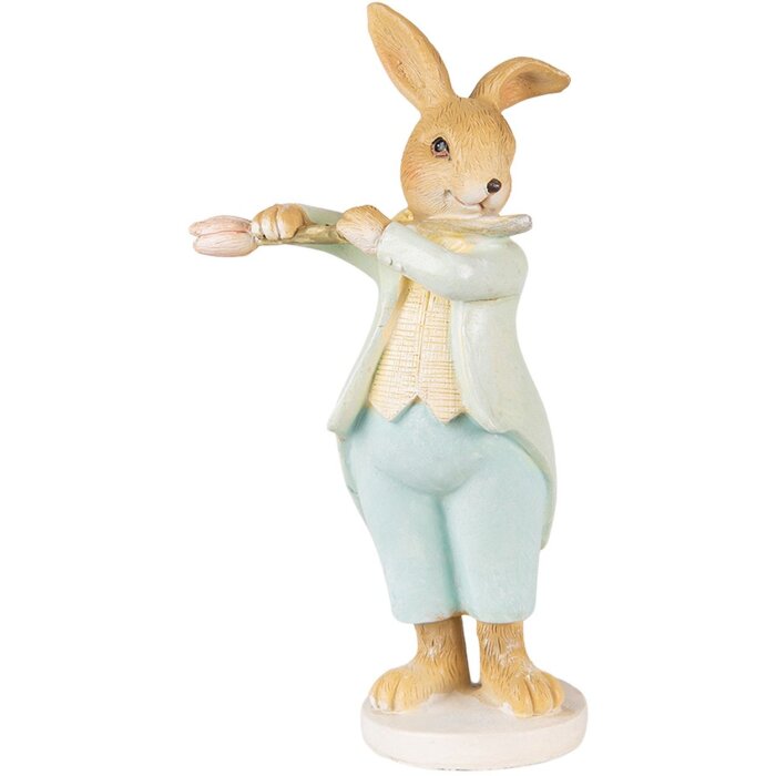 Clayre & Eef 6PR3852 Décoration Lapin 8x5x16 cm Vert - Marron