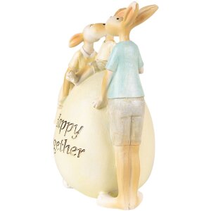 Clayre & Eef 6PR3856 Décoration Lapin 13x9x17 cm Vert - Jaune