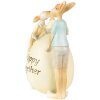 Clayre & Eef 6PR3856 Décoration Lapin 13x9x17 cm Vert - Jaune