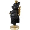 Clayre & Eef 6PR3860 Décoration Cochon 9x6x18 cm Noir - Or