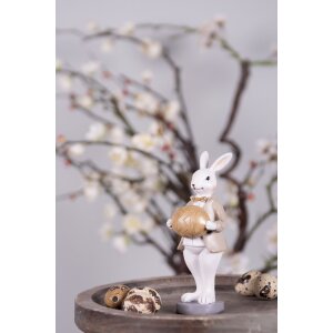 Clayre & Eef 6PR3867 Décoration Lapin 6x6x15 cm Beige - Marron