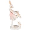 Clayre & Eef 6PR3868 Décoration Lapin 9x6x22 cm Rose - Beige