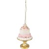 Clayre & Eef 6PR3870 Décoration Pendentif Gâteau Ø 7x11 cm Rose - Blanc