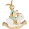 Clayre & Eef 6PR3871 Décoration Lapin 10x4x11 cm Blanc - Vert