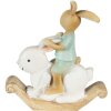 Clayre & Eef 6PR3871 Décoration Lapin 10x4x11 cm Blanc - Vert