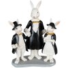 Clayre & Eef 6PR3873 Décoration Lapin 16x8x21 cm noir - blanc