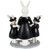 Clayre & Eef 6PR3873 Décoration Lapin 16x8x21 cm noir - blanc