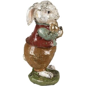 Clayre & Eef 6PR3875 Décoration Lapin 9x12x22 cm Beige - Rouge