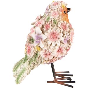 Clayre & Eef 6PR4882 Décoration Oiseau 7x10x12 cm Rose