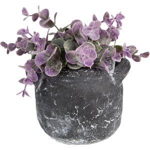 Clayre & Eef 6TE0469M Pot de fleurs 13x11x9 cm Gris Rond