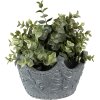 Clayre & Eef 6TE0481M Pot de fleurs couronne 18x17x12 cm Gris