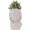 Clayre & Eef 6TE0486 Pot de fleurs tête 20x17x30 cm Gris