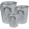 Clayre & Eef 6Y4873 Support pour plantes (set de 3) Ø 25x28 - Ø 21x24 - Ø 17x20 cm Gris