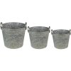 Clayre & Eef 6Y4878 Porte-plantes Ø 32x25 - Ø 29x23 - Ø 26x21 cm Gris - Vert