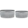 Clayre & Eef 6Y4886 Décoration bacs en fer (2 pièces) 52x25x26 - 48x21x23 cm Gris