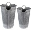 Clayre & Eef 6Y4888 Support pour plantes (2 pièces) Ø 29x41-44 - Ø 25x37-40 cm Gris