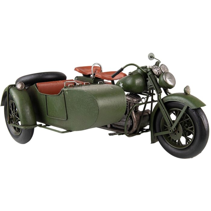 Clayre & Eef 6Y4962 Modèle réduit moto avec side-car 38x26x18 cm Vert