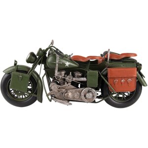 Clayre & Eef 6Y4962 Modèle réduit moto avec side-car 38x26x18 cm Vert