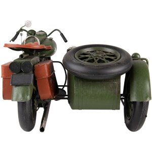 Clayre & Eef 6Y4962 Modèle réduit moto avec side-car 38x26x18 cm Vert