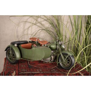 Clayre & Eef 6Y4962 Modèle réduit moto avec side-car 38x26x18 cm Vert