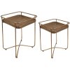 Clayre & Eef 6Y4975 Table dappoint (set de 2) 38x38x53 - 28x28x39 cm Couleur or