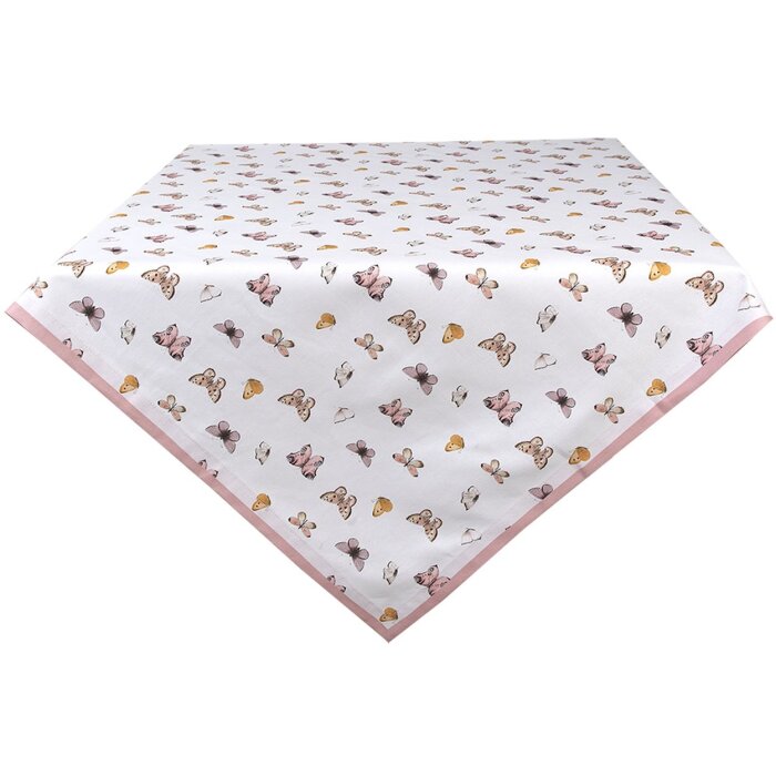 Clayre & Eef BPD01 Nappe 100x100 cm Beige - Rose Carré