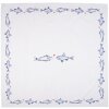 Clayre & Eef SSF01 Nappe 100x100 cm Blanc - Bleu Carré