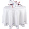 Clayre & Eef SSF07 Nappe Ø 170 cm Blanc - Bleu Rond