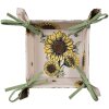 Clayre & Eef SUS47 Corbeille à pain 35x35x8 cm Beige - Jaune