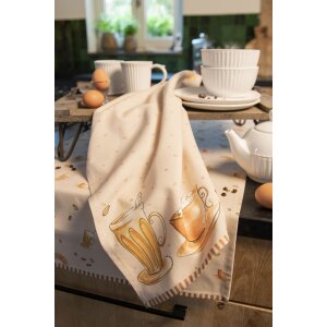 Clayre & Eef YFB42-2 Linge de cuisine 50x70 cm Beige Rectangle