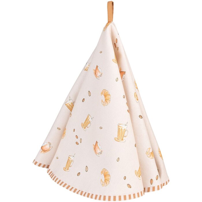 Clayre & Eef YFB48 Linge de cuisine Ø 80 cm Beige Rond