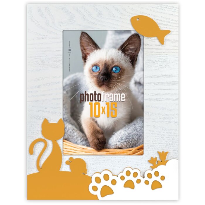 Cadre photo ZEP pour chats Minu 10x15 cm orange