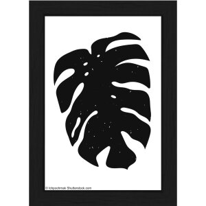 Walther cadre en bois Liv Monstera 10x15 cm noir