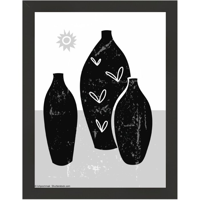 Walther cadre en bois Liv Monstera 15x20 cm noir