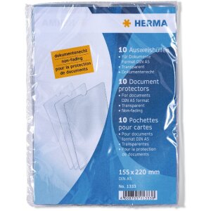 HERMA 1333 Pochettes didentification 155x220 mm Documents DIN A5 Transparent