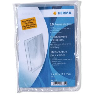 HERMA 1335 Pochettes didentité à rabat 2xDIN A7 Transparent