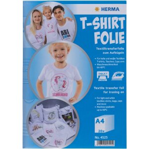 HERMA 4525 Film transfert T-shirt A4 textiles clairs...