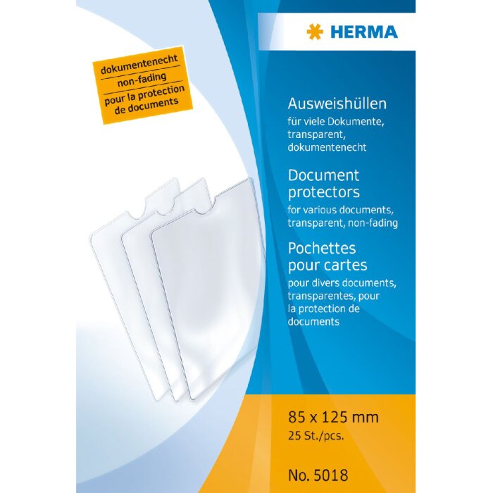 HERMA 5018 Pochettes pour cartes didentité 85x125 mm pour de nombreux documents