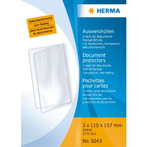 HERMA 5043 Pochettes pour cartes didentité 2xDIN...