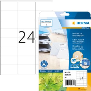 HERMA 10703 Étiquettes papier recyclé A4...