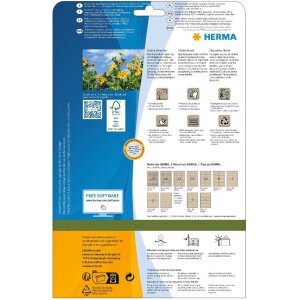 HERMA 10750 Étiquettes en papier silphie A4 25.4x10 mm brun naturel adhésives permanentes