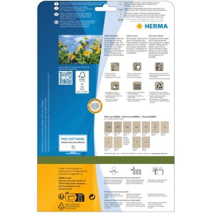 HERMA 10752 Étiquettes A4 48,3x33,8mm brun naturel papier silphie 20 feuilles