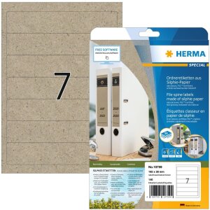 HERMA 10759 Étiquettes classeur A4 192x38mm brun naturel papier silphie 20 feuilles