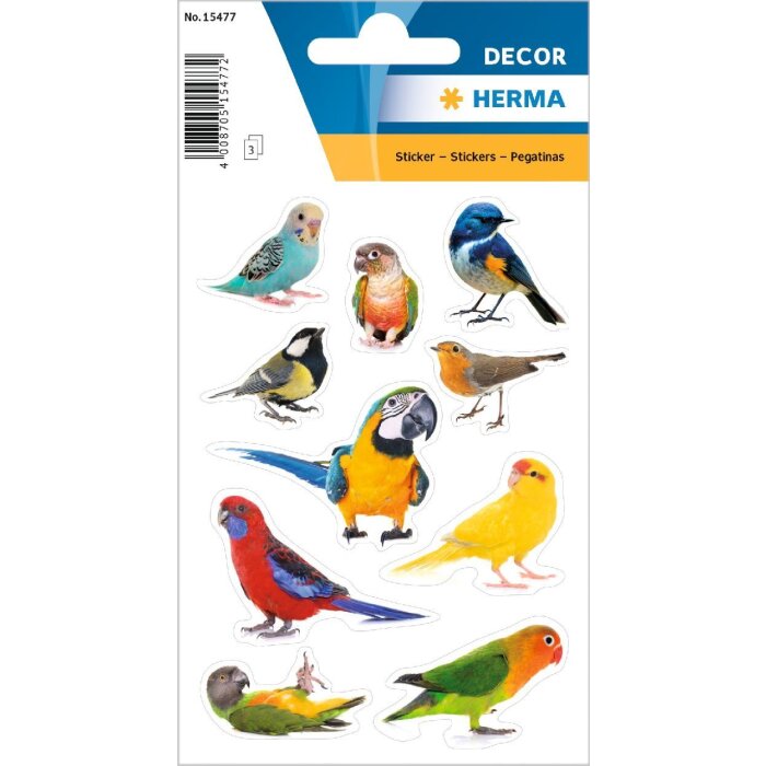 HERMA 15477 Autocollants oiseaux Multicolore Set décoratif oiseaux