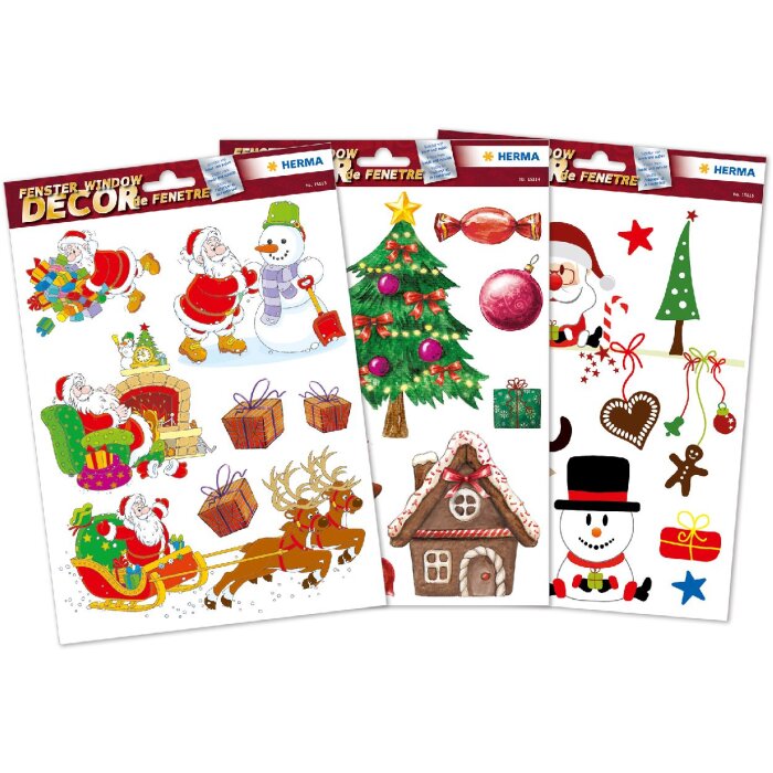 HERMA 15548 Set décorations de fenêtre Noël motifs enfants 25 pièces