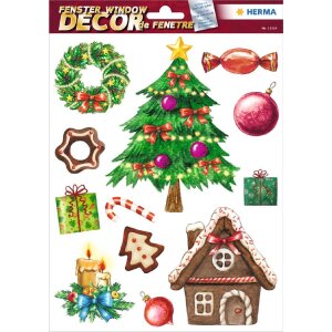 HERMA 15548 Set décorations de fenêtre Noël motifs enfants 25 pièces