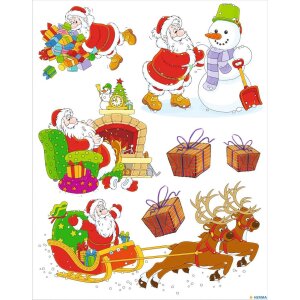 HERMA 15548 Set décorations de fenêtre Noël motifs enfants 25 pièces