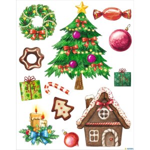 HERMA 15548 Set décorations de fenêtre Noël motifs enfants 25 pièces