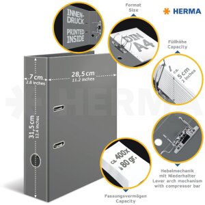 HERMA 19651 Classeur à motifs A4 Sable 70mm Structure ondulée Stable